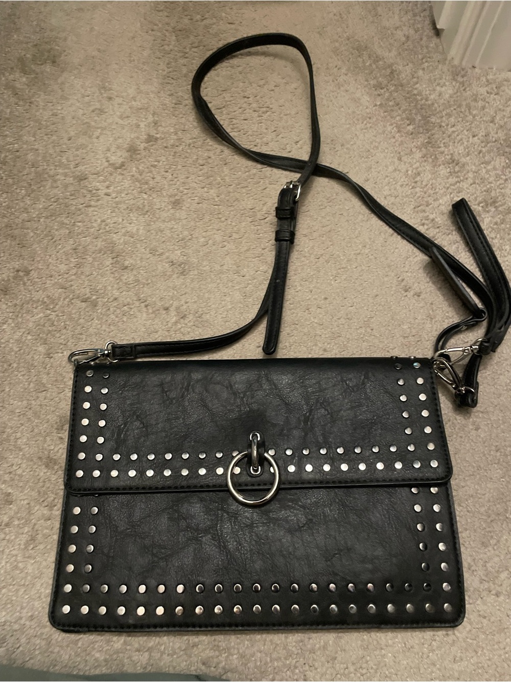 Sole Society Black Crossbody Shoulder Bag with Flap
